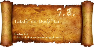 Takács Beáta névjegykártya